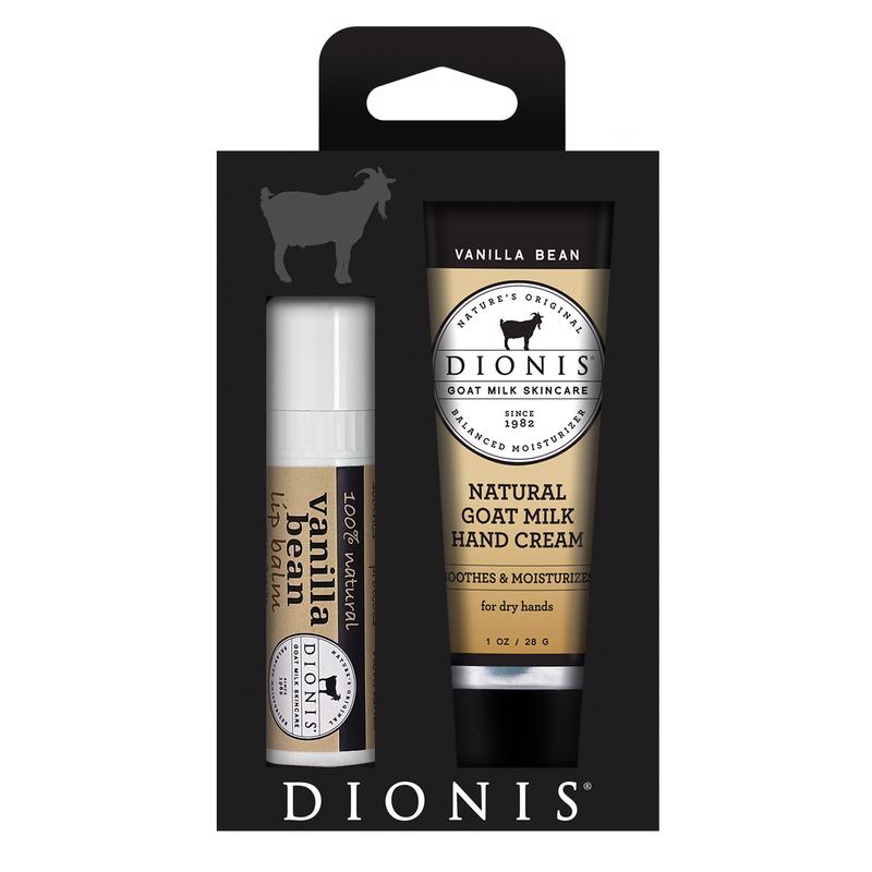 DIONIS - Dionis Goat Milk & Vanilla Bean Scent Hand Cream and Lip Balm 1.28 oz 2 pk - Case of 12