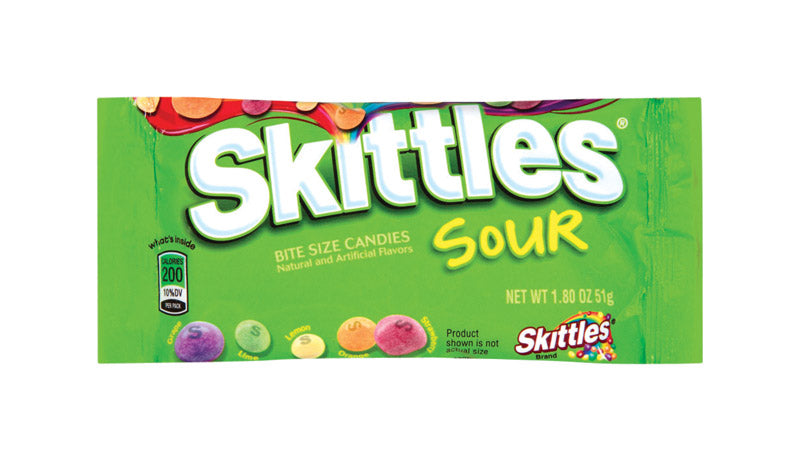 SKITTLES - Skittles Sour Assorted Chewy Candy 1.8 oz - Case of 24