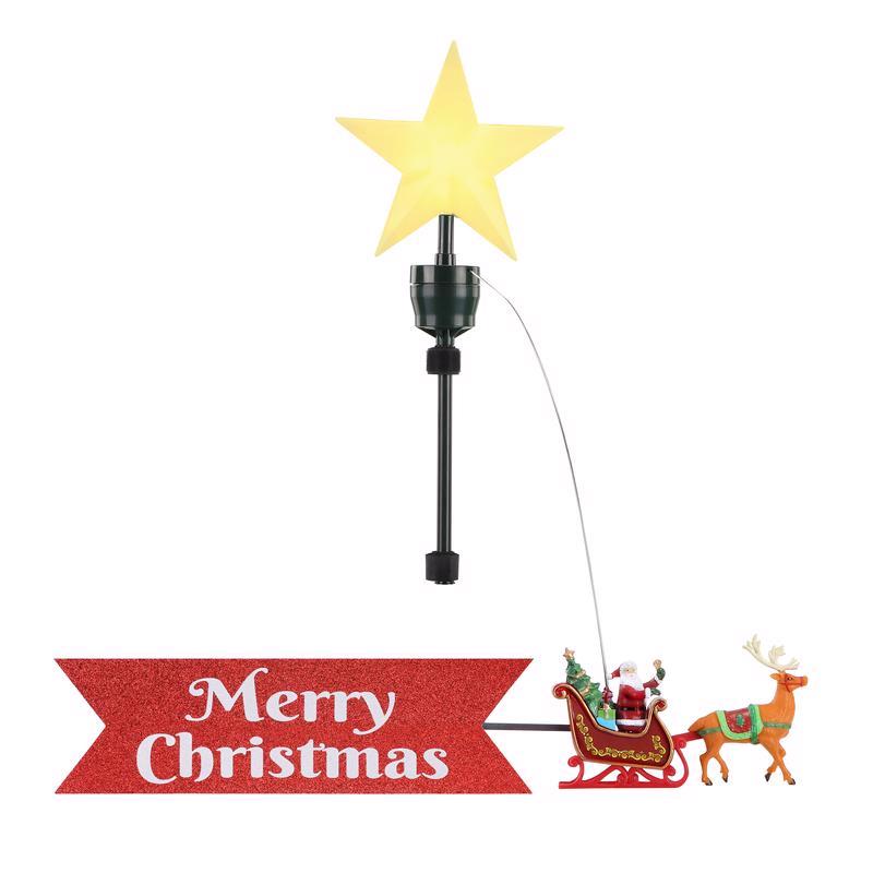 MR. CHRISTMAS - Mr. Christmas LED Multicolored Merry Christmas Santa Tree Topper 21.75 in.