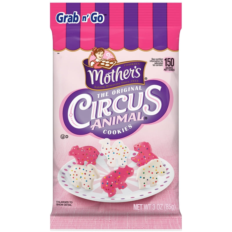 MOTHER'S - Mother's Grab N' Go Original Circus Animal Cookies 3 oz Bagged - Case of 6