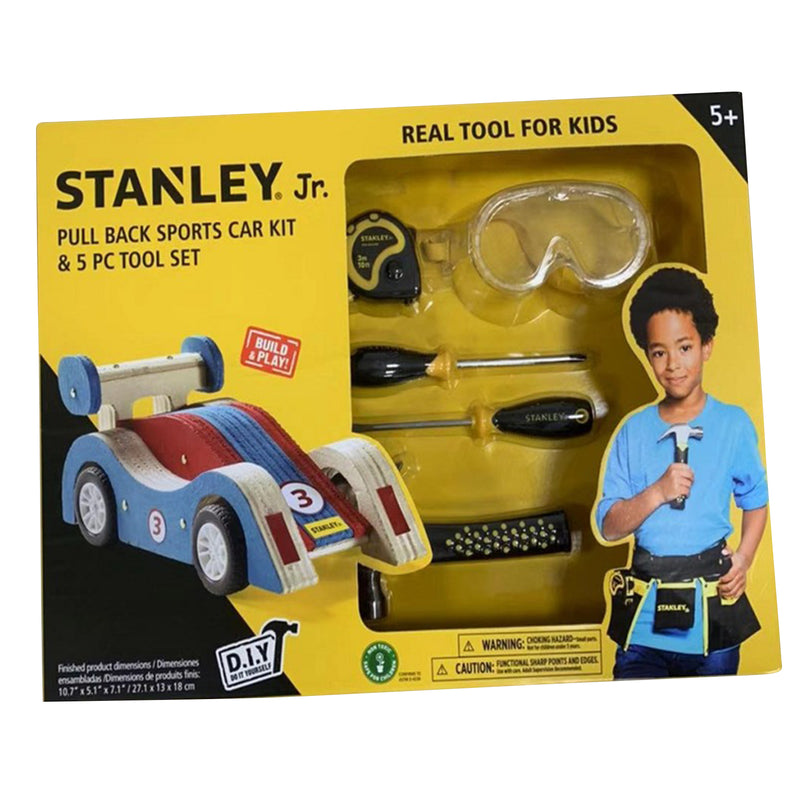 STANLEY JR. - Stanley Jr. Pull Back Sports Car Kit and Tool Set Wood Multicolored 5 pc