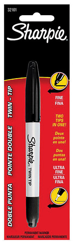 SHARPIE - Sharpie Twin Tip Black Ultra Fine Tip Permanent Marker 1 pk - Case of 6