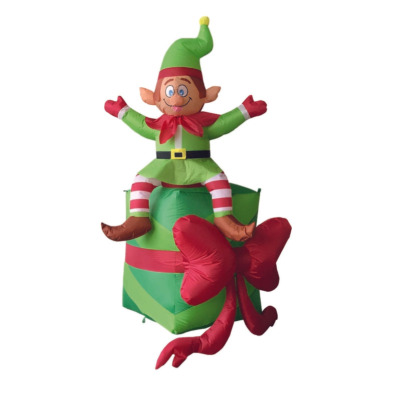 CELEBRATIONS - Celebrations Elf With Presents 6 ft. Inflatable