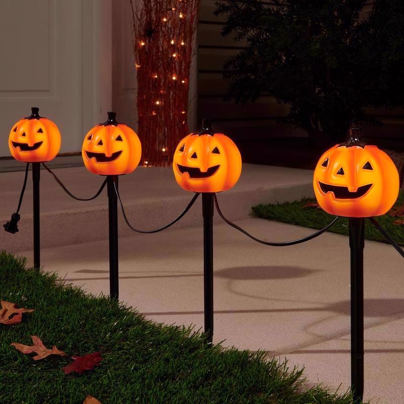 CELEBRATIONS - Celebrations Halloween Clear 4 in. Incandescent Pumpkin Pathway Decor - Case of 6