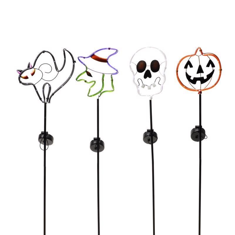 ALPINE - Alpine Assorted Metal 23.3 in. H Halloween Solar Garden Stake - Case of 12