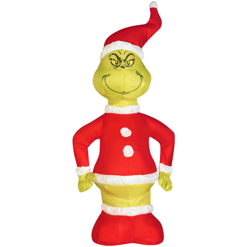 GEMMY - Gemmy Airdorable Multicolored Grinch in Santa Suit Inflatable 19 in.