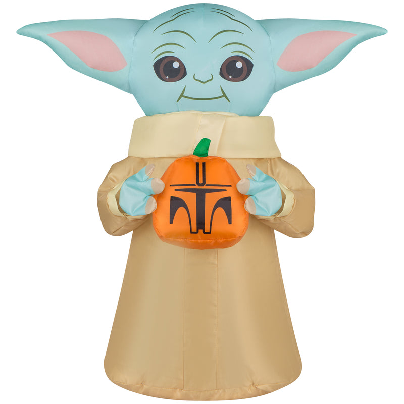 GEMMY - Gemmy 1.5 ft. Prelit Star Wars Airdorable The Child w/ Pumpkin Inflatable