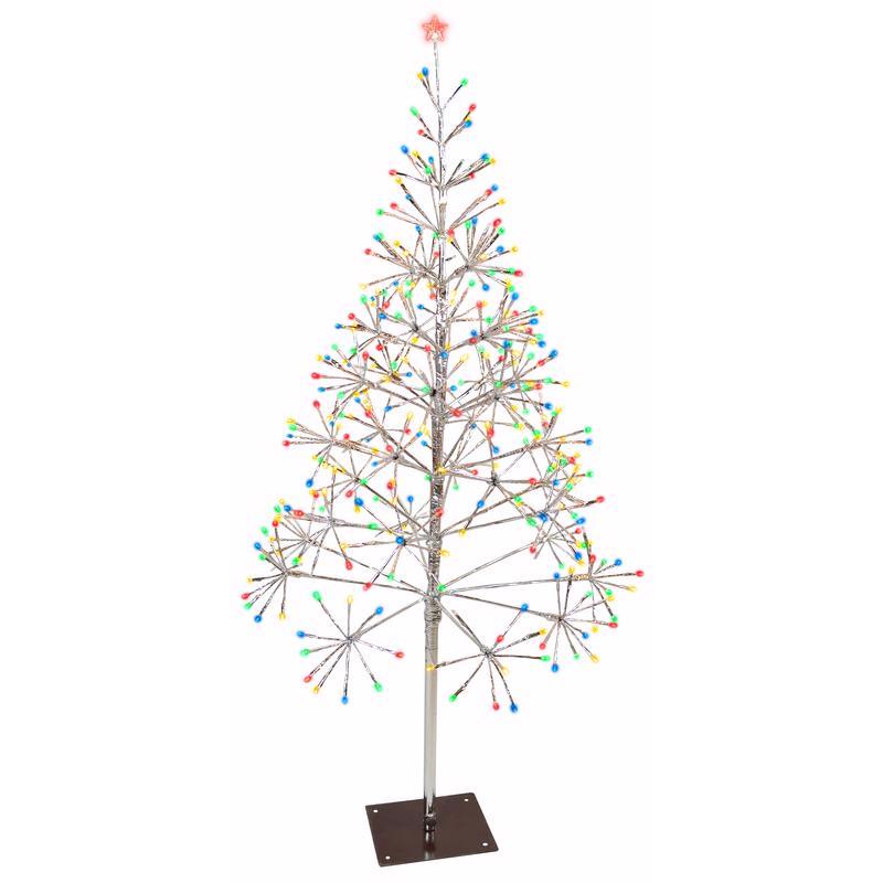 CELEBRATIONS - Celebrations Platinum LED Multi Shimmering Tree 4.5 ft. Pathway Decor