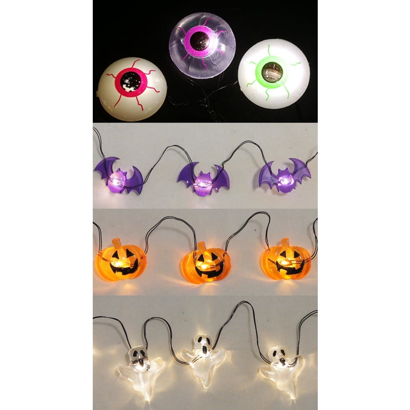 CELEBRATIONS - Celebrations Warm White LED Prelit Eyeballs/Bats/Pumpkins/Flying Ghosts Lights - Case of 24