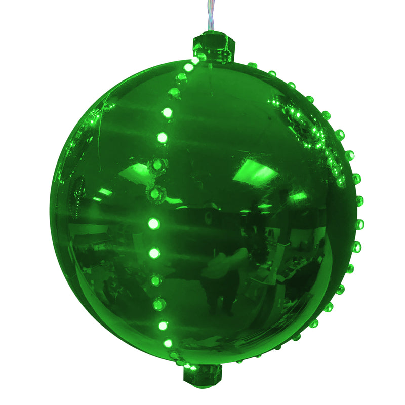 CELEBRATIONS - Celebrations Platinum LED Green Lighted Ornament 6 in. Hanging Decor