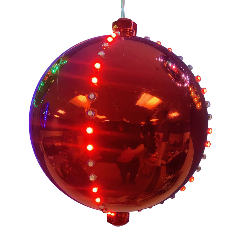 CELEBRATIONS - Celebrations Platinum LED Red Lighted Ornament 6 in. Hanging Decor