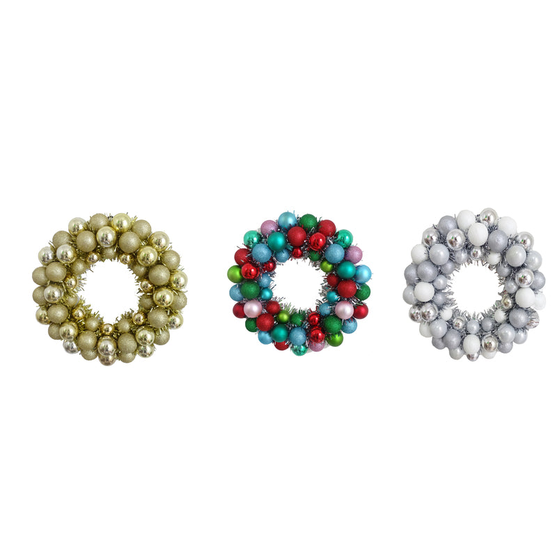 FC YOUNG - FC Young 16 in. D Glitter Ball Ornament Wreath