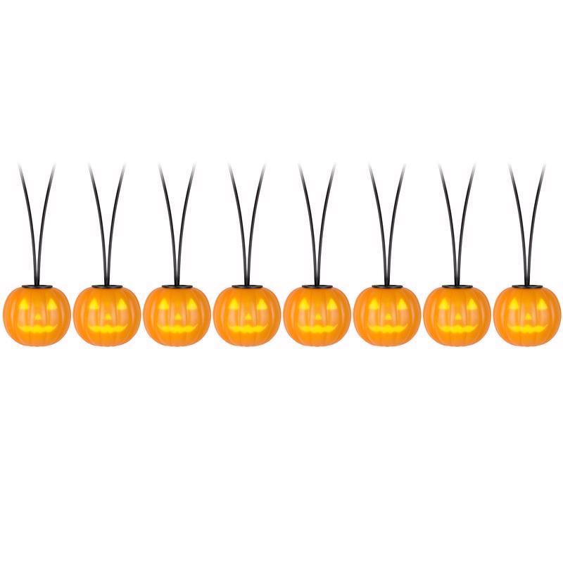 GEMMY - Gemmy Spooky Mood's White 8 ct LED Prelit Musical Jack-O-Lantern String Lights