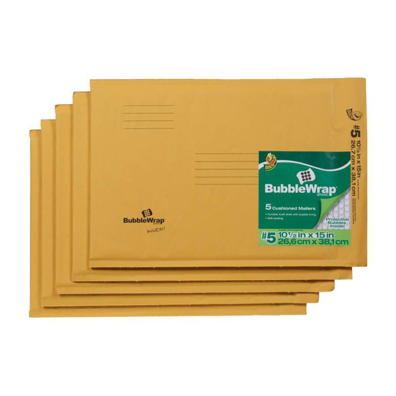 DUCK - Duck 10.5 in. W X 15 in. L Yellow Padded Envelope 5 pk