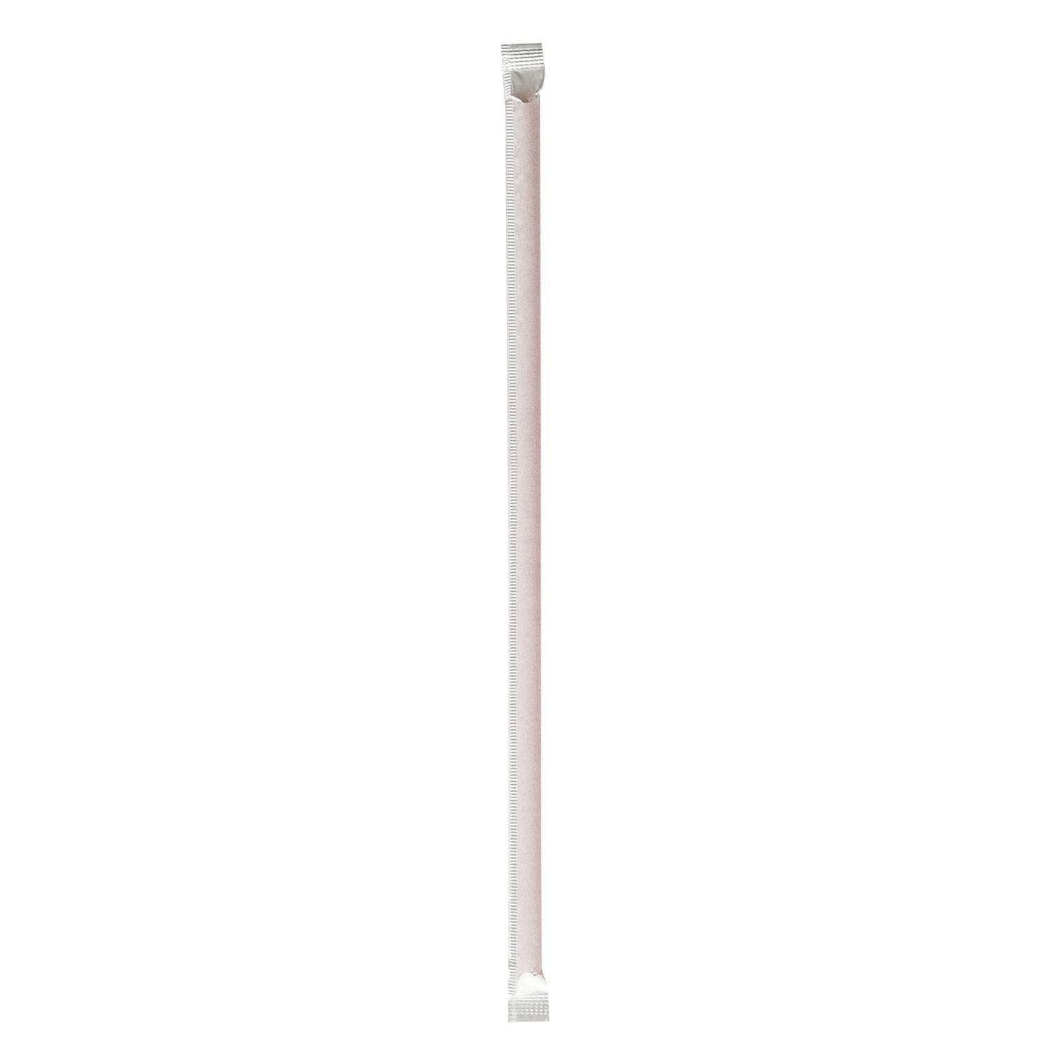 Wrapped Jumbo Straws, 10.25", Polypropylene, Red, 500/Pack, 4 Packs/Carton