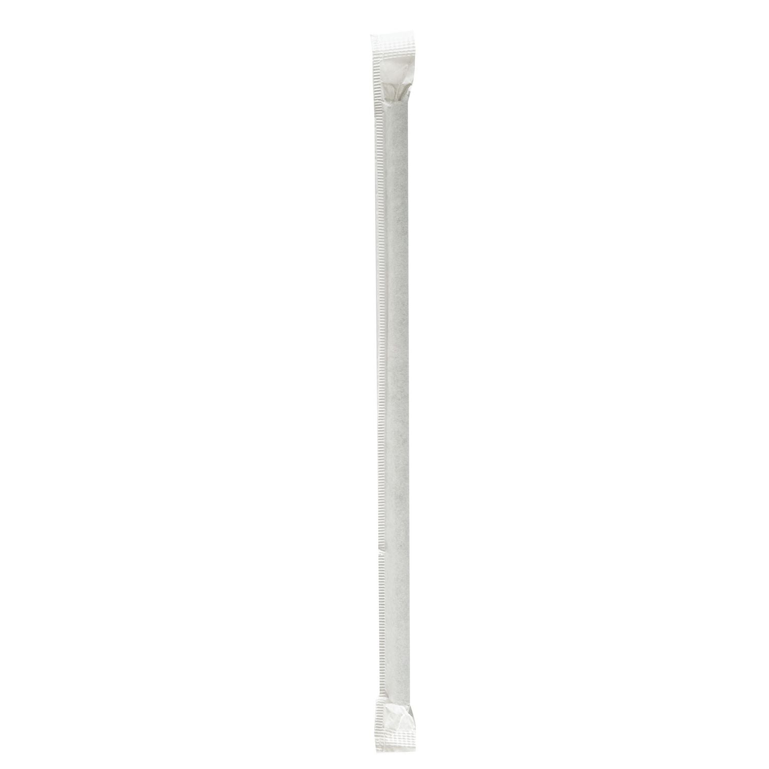 Wrapped Jumbo Paper Straws, 7.75", Paper, Black, 320/Pack, 4 Packs/Carton