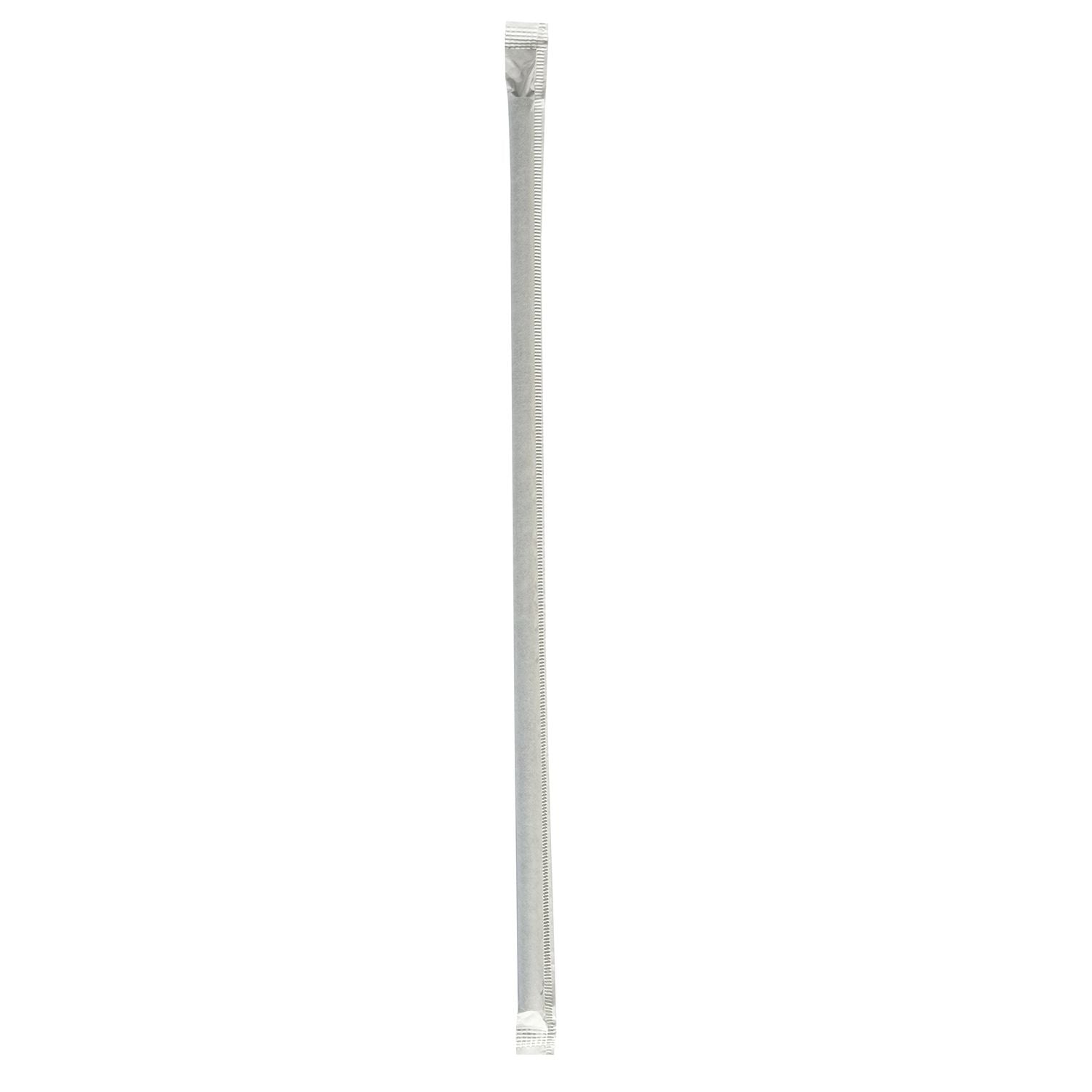 Wrapped Jumbo Straws, 10.25", Polypropylene, Black, 500/Pack, 4 Packs/Carton