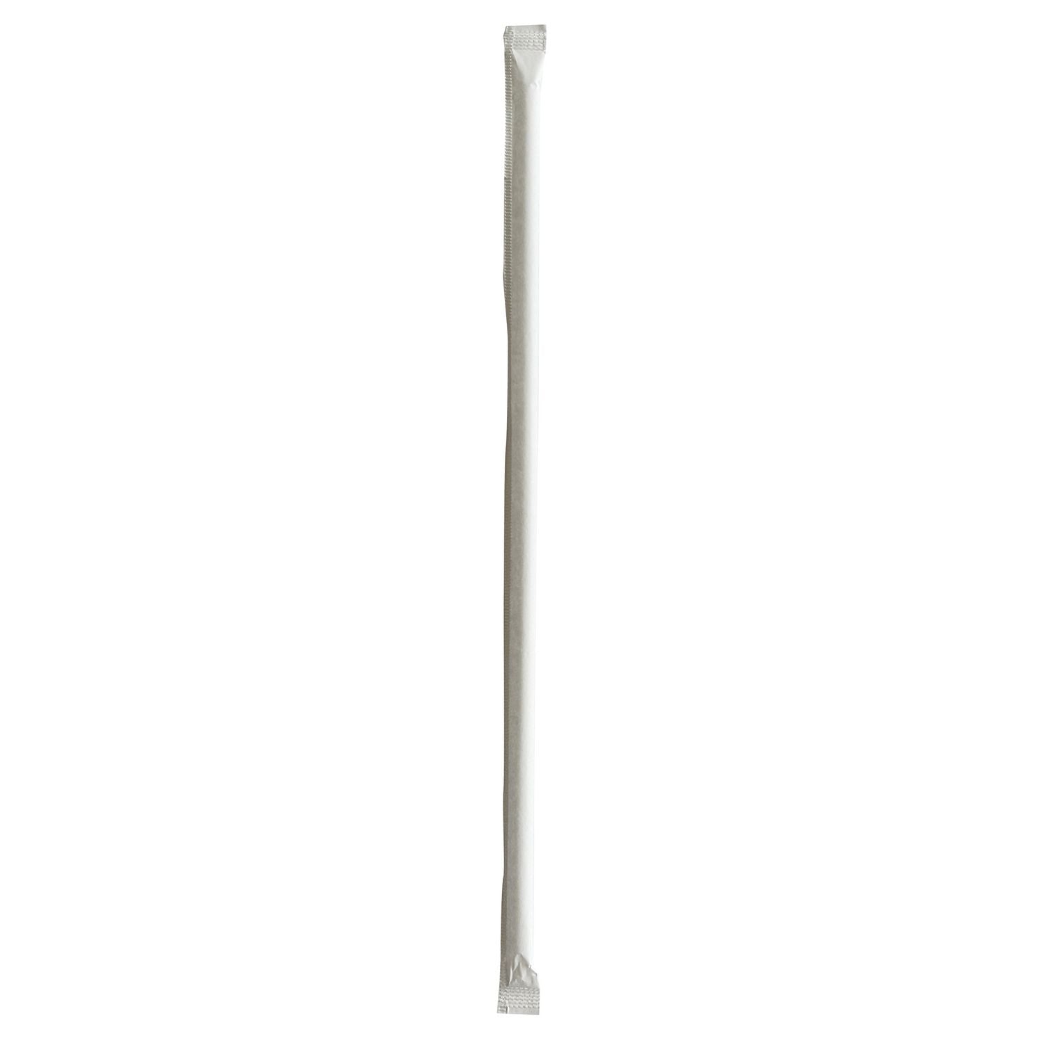 Wrapped Jumbo Straws, 10.25", Polypropylene, Clear, 500/Pack, 4 Packs/Carton