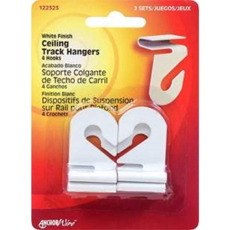 HILLMAN - HILLMAN Ceiling Track Hangers White - Case of 5