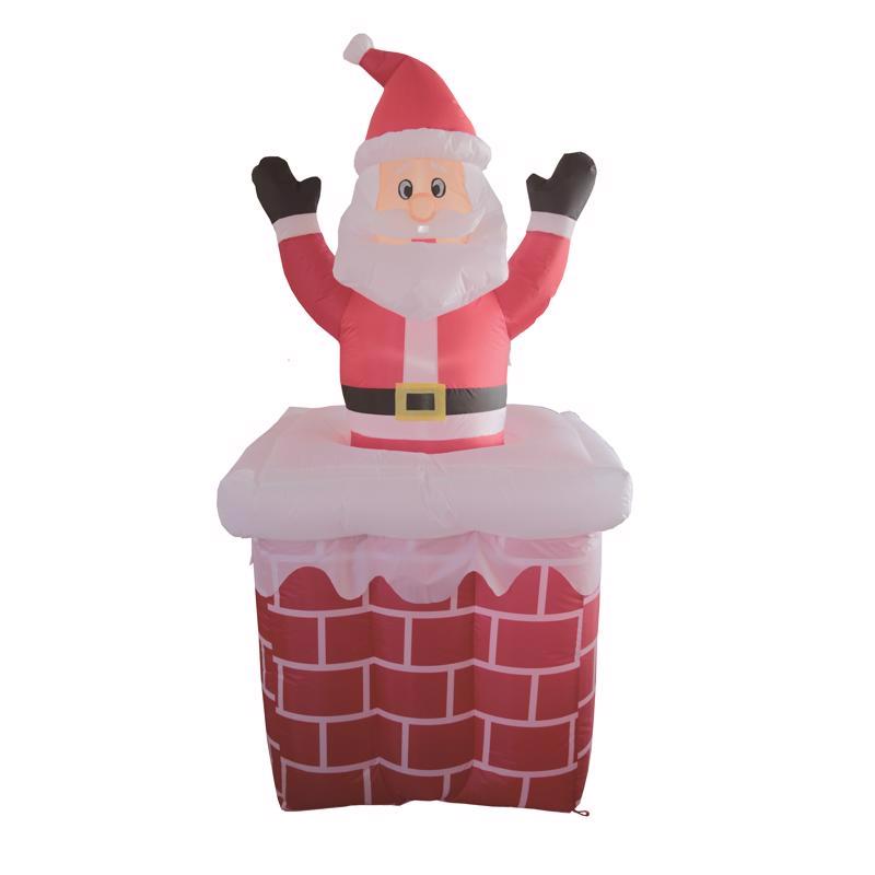 CELEBRATIONS - Celebrations Animated Santa in Chimney 6 ft. Inflatable