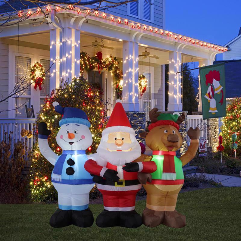 CELEBRATIONS - Celebrations Santa/Snowman/Deer Trio 6 ft. Inflatable