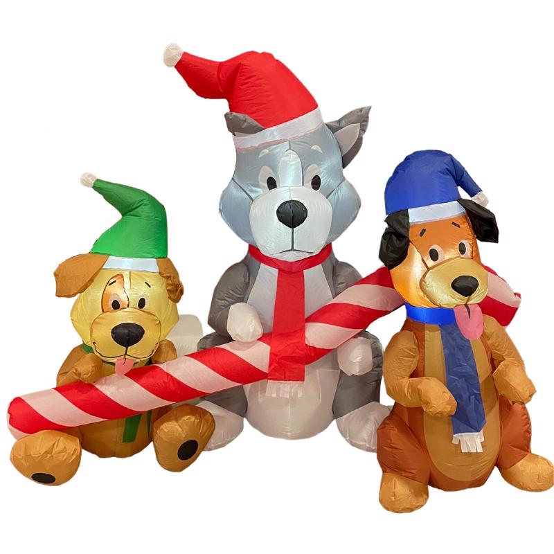 CELEBRATIONS - Celebrations 3 Dogs w/ Candy Cane 5.5 ft. Inflatable