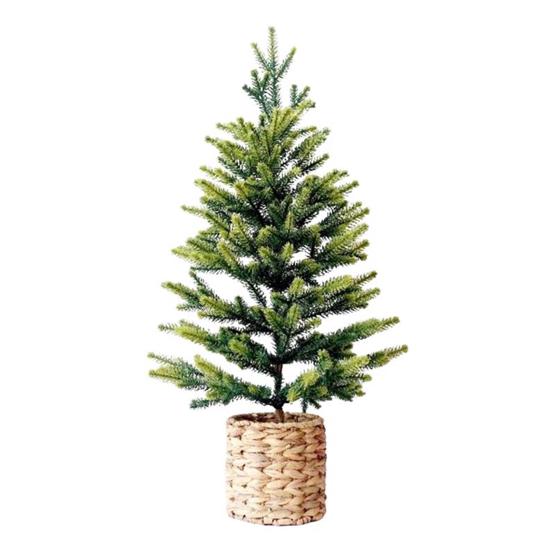 CELEBRATIONS - Celebrations Green Hyacinth Basket Base Christmas Tree 24 in.