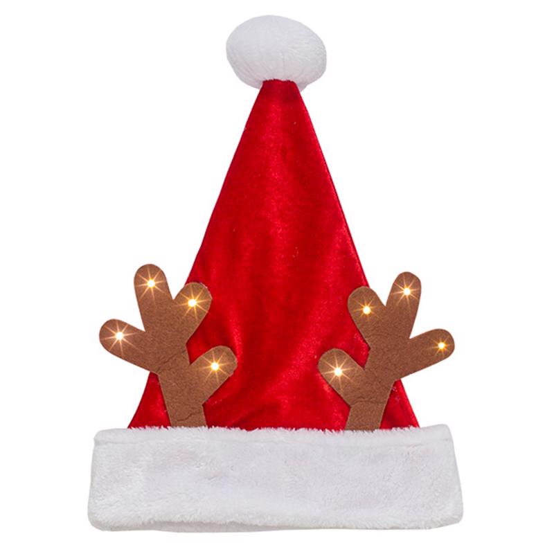 DYNO - Dyno 17 in. Light-Up Antlers Santa Hat 1 pk - Case of 12