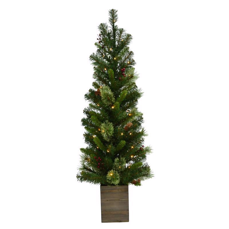 CELEBRATIONS - Celebrations 4 ft. Pencil LED 50 ct Potted Tree Christmas Tree [TMPPT40BOWWA]