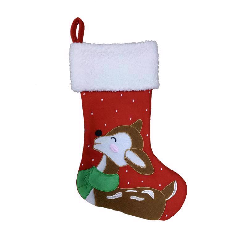 CELEBRATIONS - Celebrations Home Multicolored Reindeer Christmas Stocking 18 in.