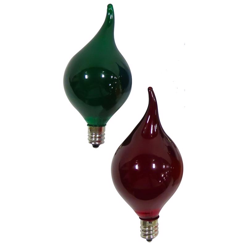 CELEBRATIONS - Celebrations Incandescent G45 Green/Red 2 ct Replacement Christmas Light Bulbs 0.08 ft.