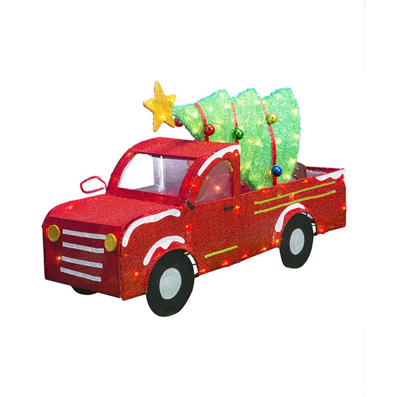 CELEBRATIONS - Celebrations Incandescent Clear/Warm White Lighted Merry Christmas Truck 21.65 in. Yard Decor