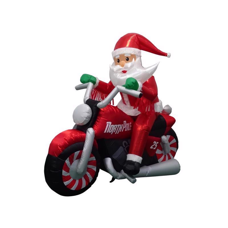 GEMMY - Gemmy Airblown LED Santa on Motorcycle 7 ft. Inflatable