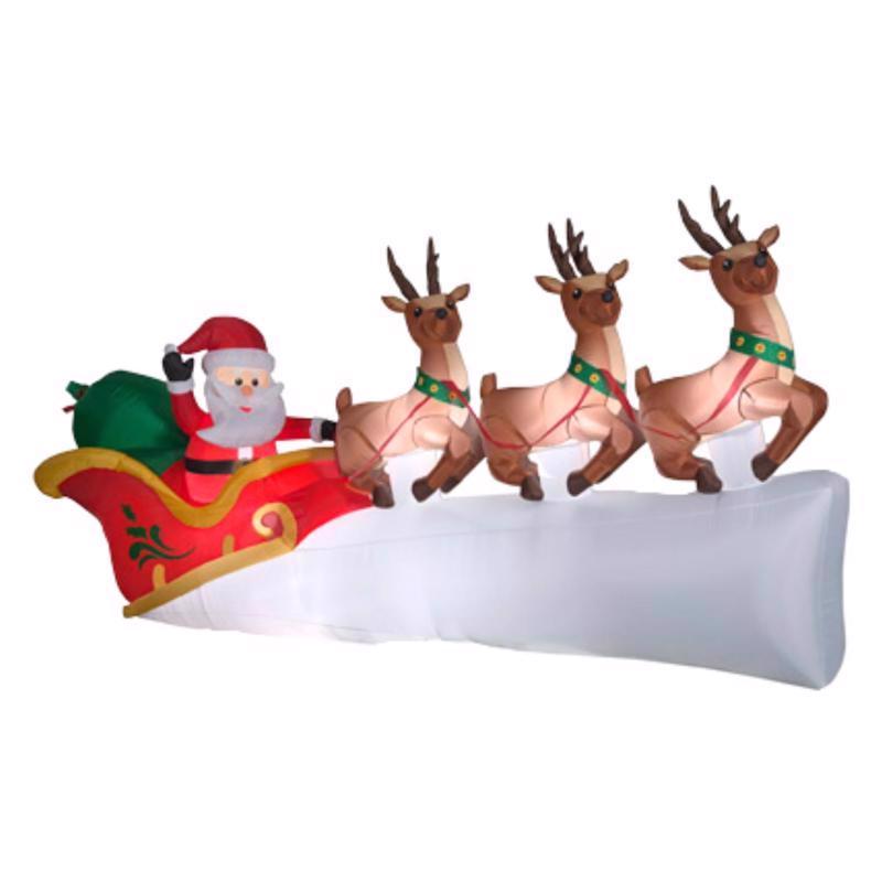 GEMMY - Gemmy Airblown LED Santa in Sleigh Scene 5 ft. Inflatable