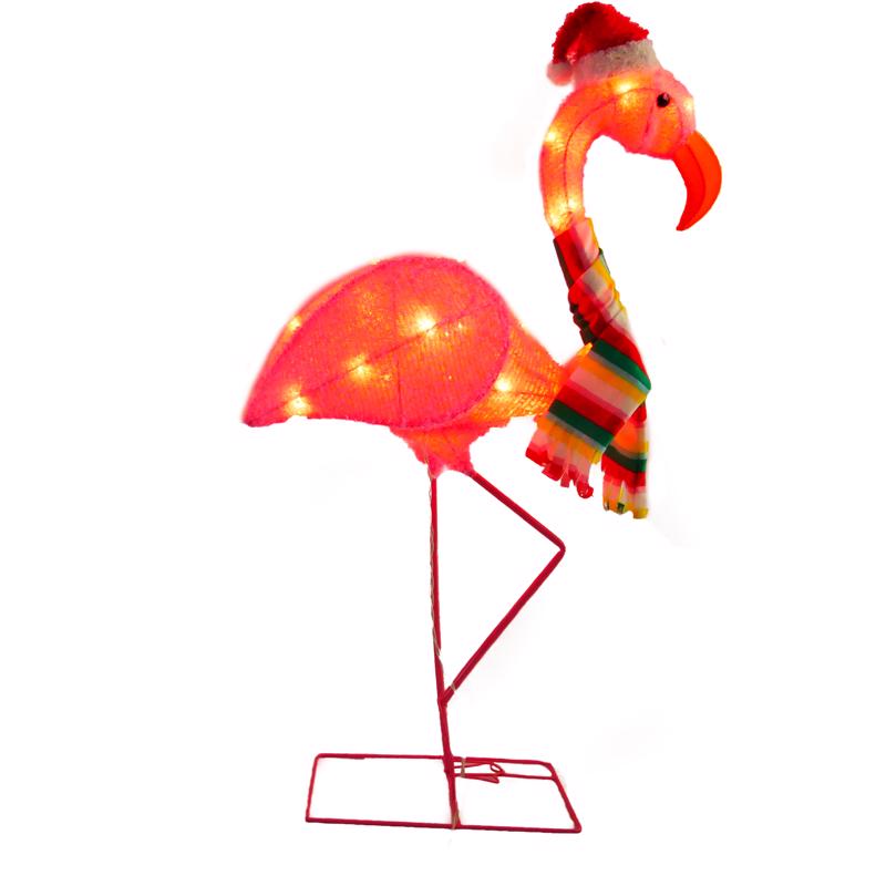 CELEBRATIONS - Celebrations Incandescent Clear Lighted Flamingo 3 ft. Yard Decor