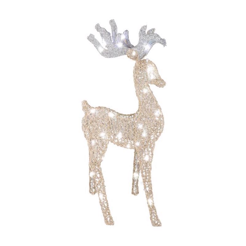 GEMMY - Gemmy Flat-tastics LED White Starry Night A Frame Buck 30 in. Yard Decor