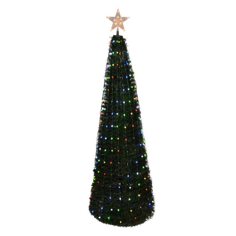 CELEBRATIONS - Celebrations 5 ft. Slim LED 244 ct RGB Pop-Up Tree Color Changing Christmas Tree