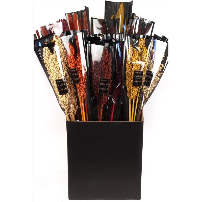 SECOND NATURE - Second Nature 24 in. Milo/Millet Dried Floral Stems Bouquet - Case of 24