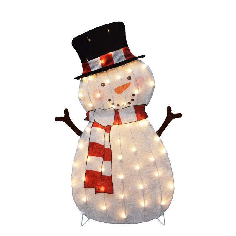 CANDY CANE LANE - Candy Cane Lane Incandescent Clear Snowman 36 in. Yard Decor