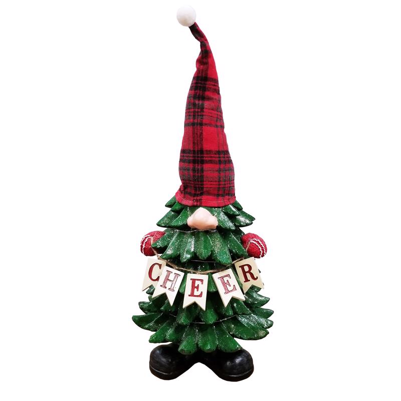 ALPINE - Alpine LED Multicolored Christmas Cheer Tree Figurine 28 in.