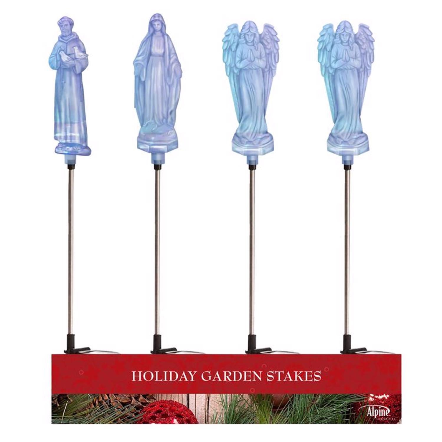 Alpine LED St. Francis/Mary/Angel 34 in. Pathway Decor - Case of 20
