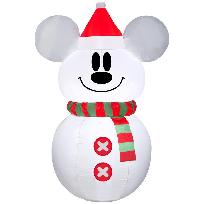 GEMMY - Gemmy Airblown LED White Mickey Mouse Snowman 3.5 ft. Inflatable