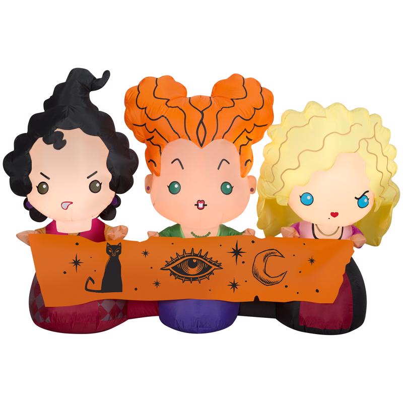 GEMMY - Gemmy Airblown 3.5 ft. LED Prelit Hocus Pocus Sanderson Sisters w/Banner Inflatable