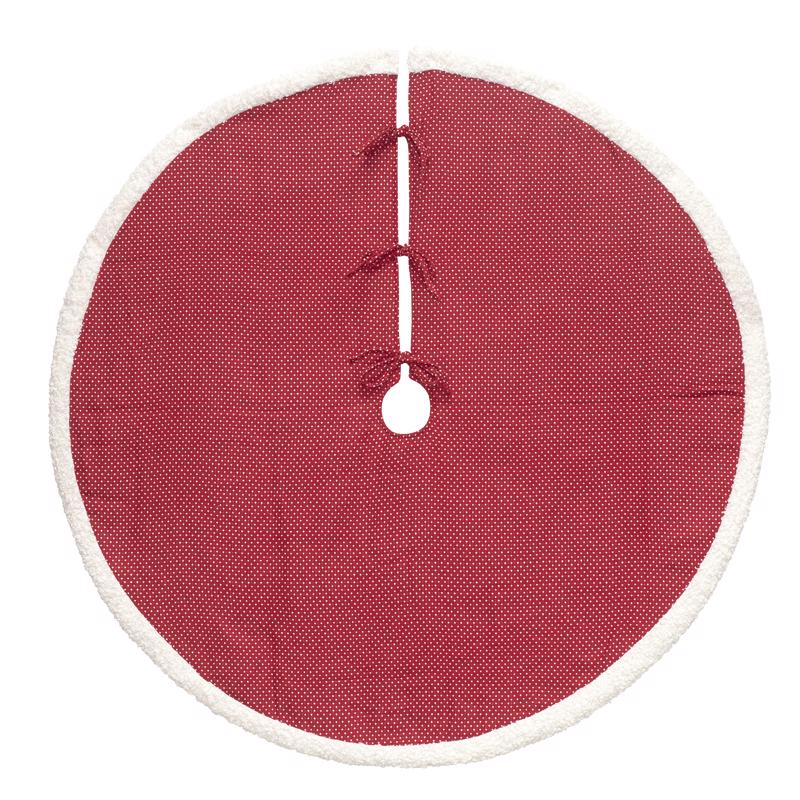 DYNO - Dyno Red/White Dot Sherpa Edge Tree Skirt 48 in. - Case of 4