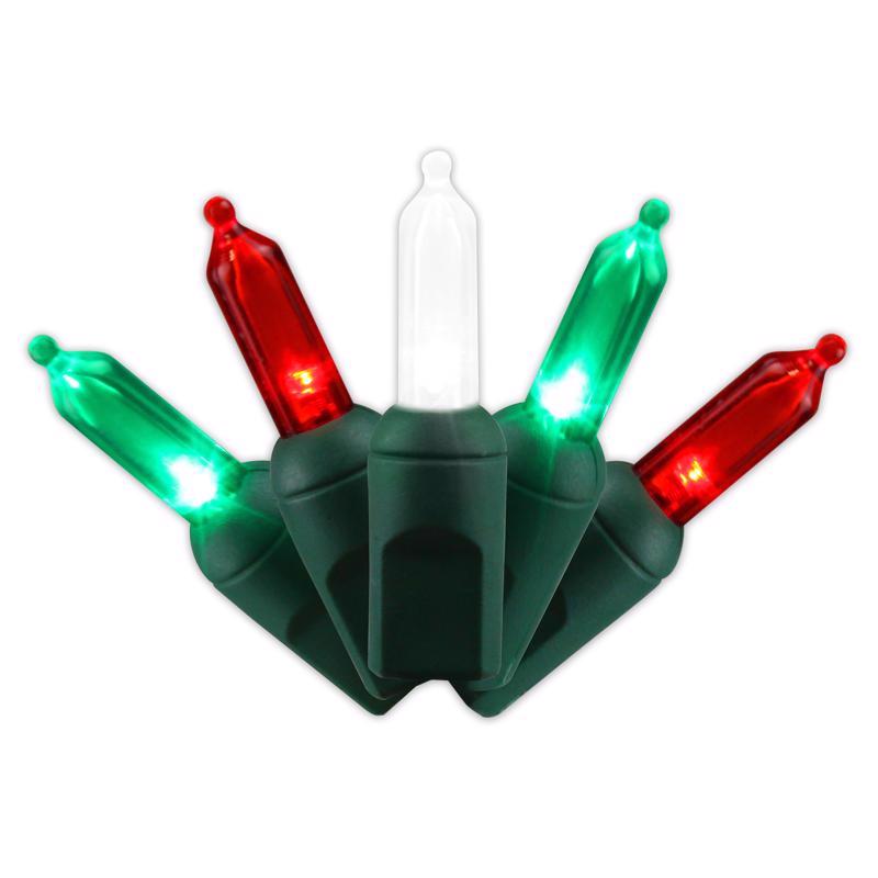 CELEBRATIONS - Celebrations Platinum LED T5 Red/Green/Pure White 50 ct String Christmas Lights 25 ft.