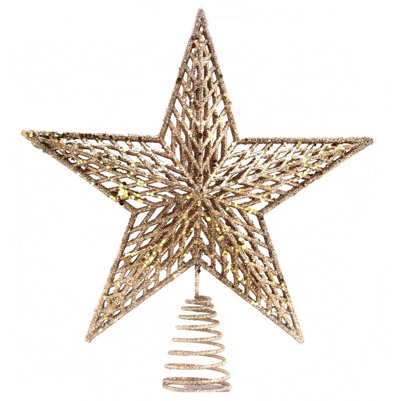 CELEBRATIONS - Celebrations Gold Glitter Star Tree Topper 12 in.