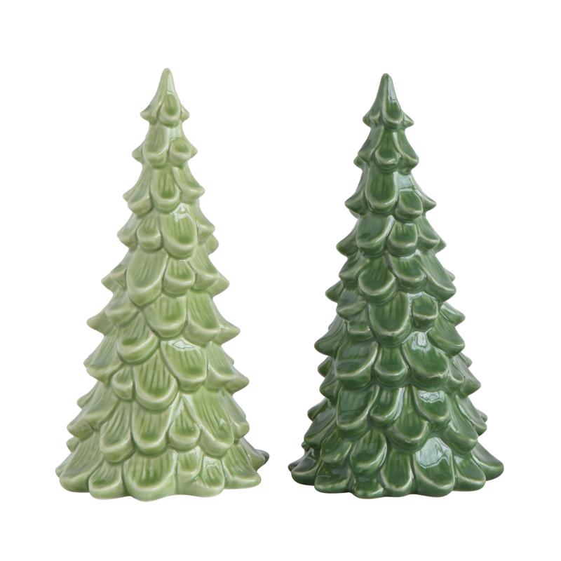 CREATIVE CO-OP - Creative Co-op Vintage Christmas Dark Green/Light Green Indoor Christmas Decor 8 in. - Case of 8