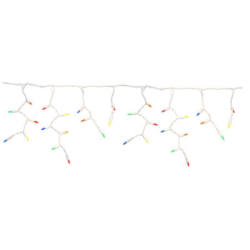 CELEBRATIONS - Celebrations Platinum LED T5 Multicolored 100 ct Icicle Christmas Lights 9.5 ft. [ICT5RFSA]