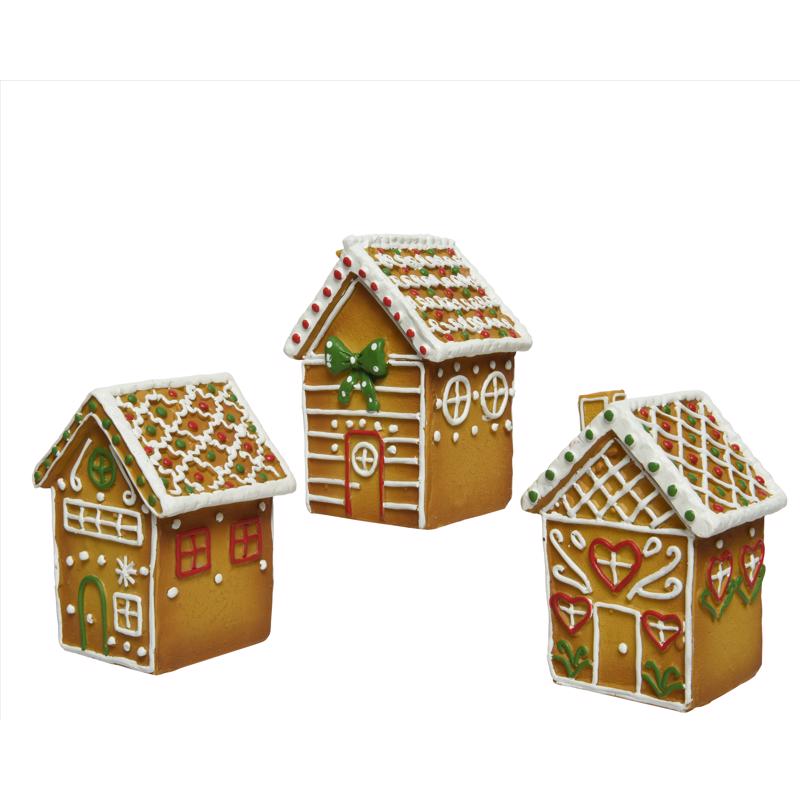 DECORIS - Decoris Multicolored Gingerbread Christmas Village 5 in. - Case of 12