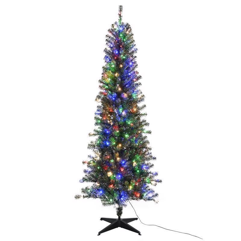 CELEBRATIONS - Celebrations 7 ft. Pencil LED 250 ct Vintage Color Changing Christmas Tree